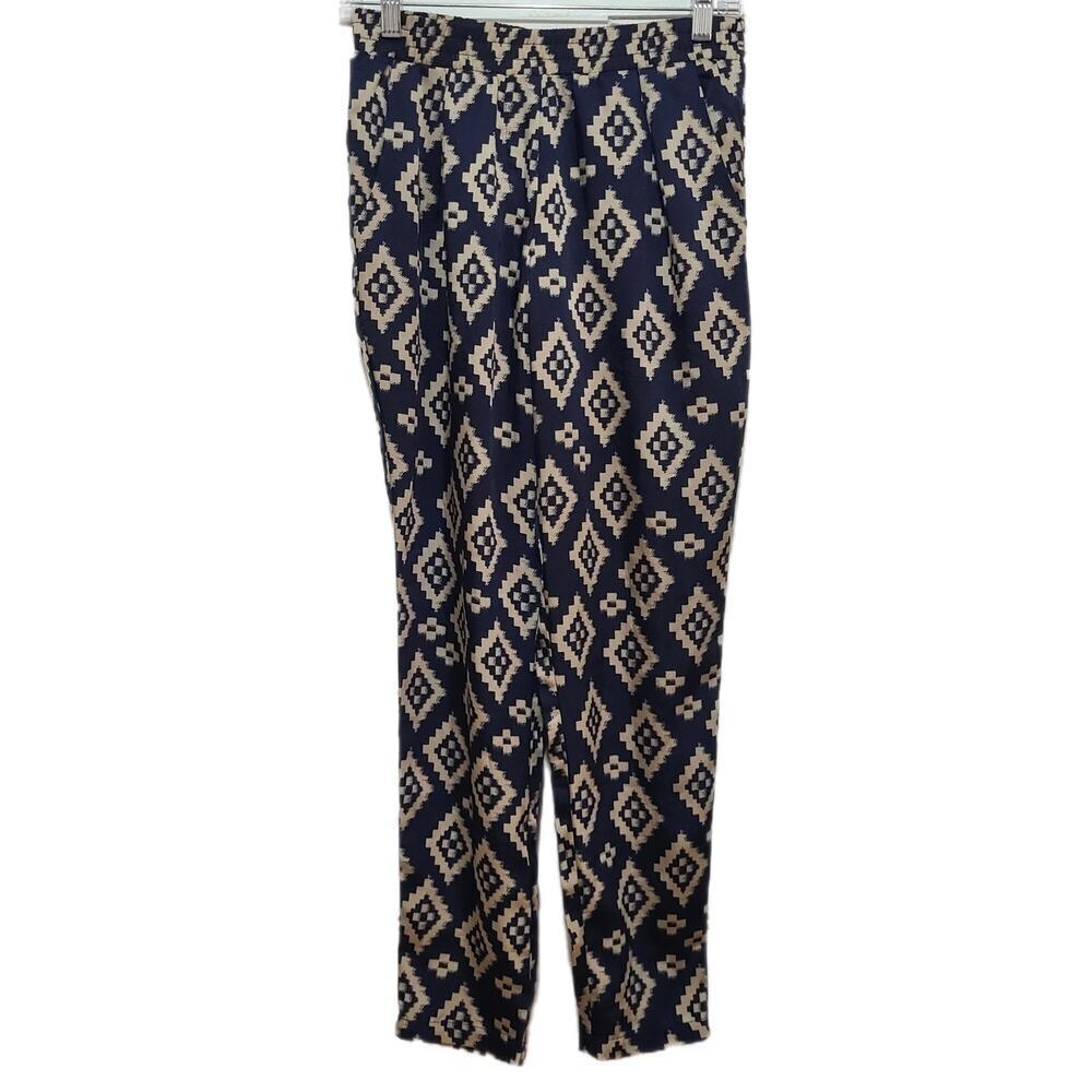 Forever 21 Navy Tribal Print Casual Lounge Pants‎ Workwear Women's Size Small